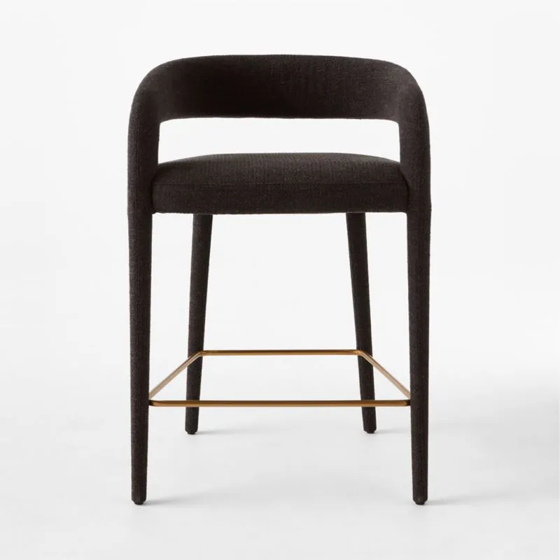 Lisette Charcoal Performance Fabric Counter Stool Set of 2
