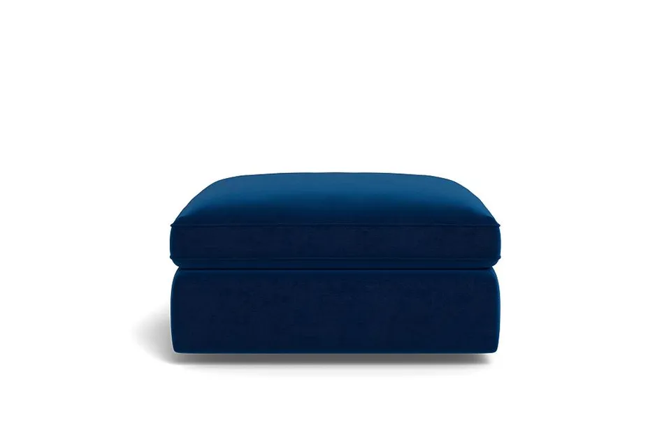 James Square Ottoman with Contrast Piping and Storage Option