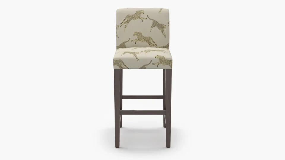Signature Dining Bar Stool, Desert Cheetah, Espresso Square Tapered Leg