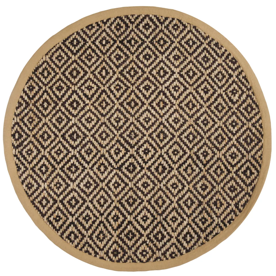 Arlo Home Hand Woven Area Rug, NF266E, Brown/Natural,  6' X 6' Round