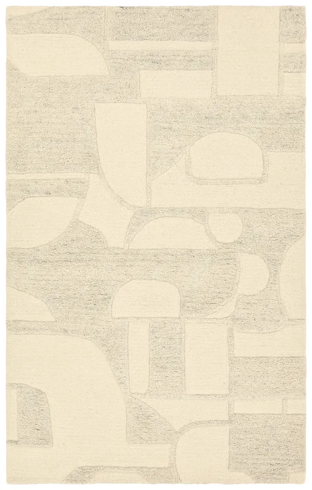 Pali RYN04 Handmade Abstract Tan and White Area Rug (6'x9')