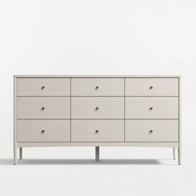 Hampshire 64" Cozy Grey Extra Wide 9-Drawer Kids Dresser
