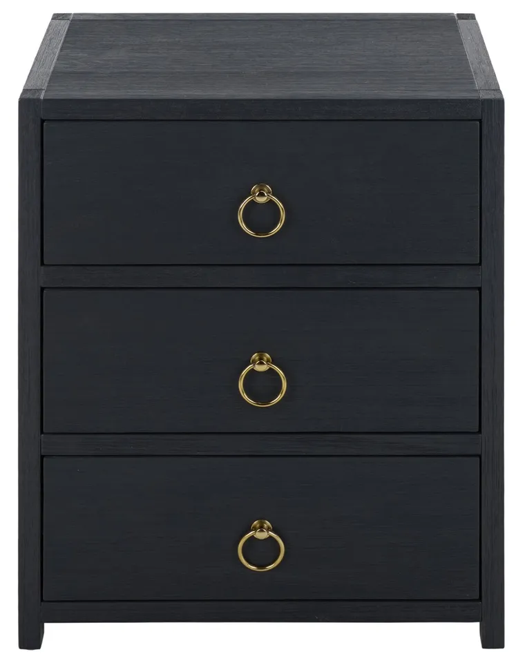 Sadie 3 Drawer Nightstand - Navy