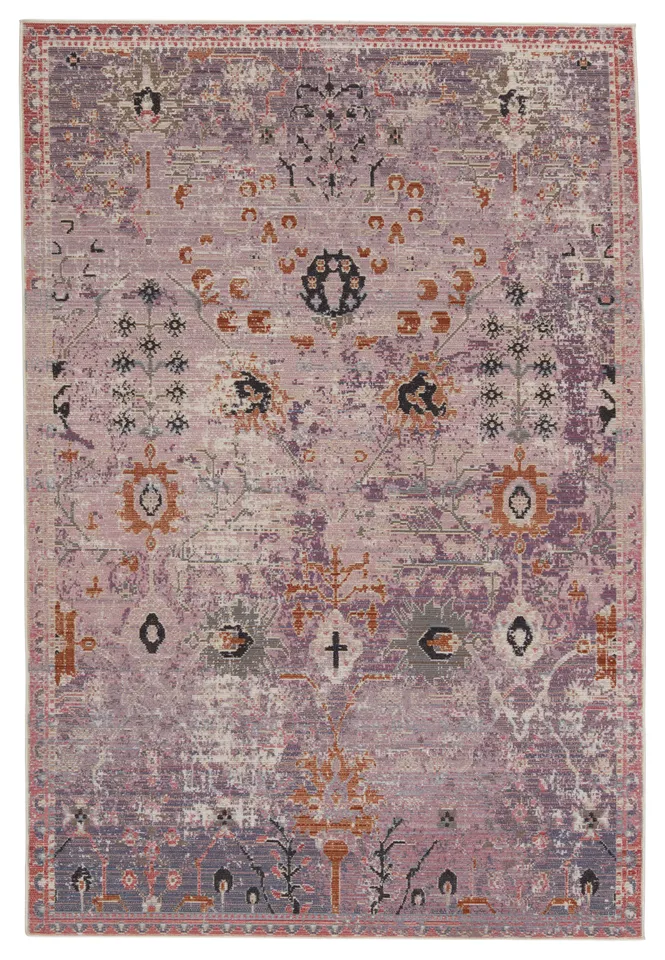 Vibe by Elva Indoor Oriental Purple/ Gold Area Rug (8'X10')