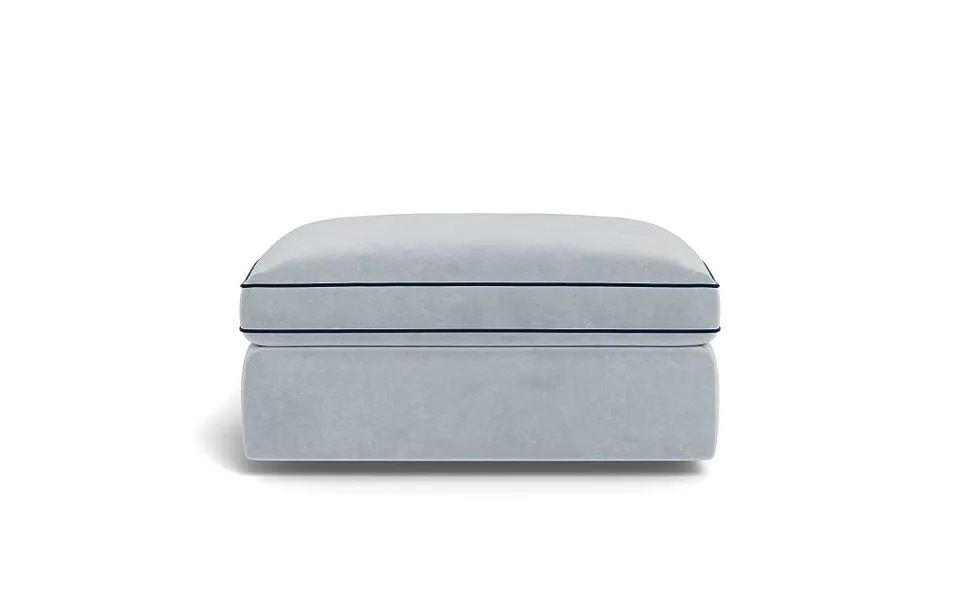 James Rectangle Ottoman with Contrast Piping and Storage Option