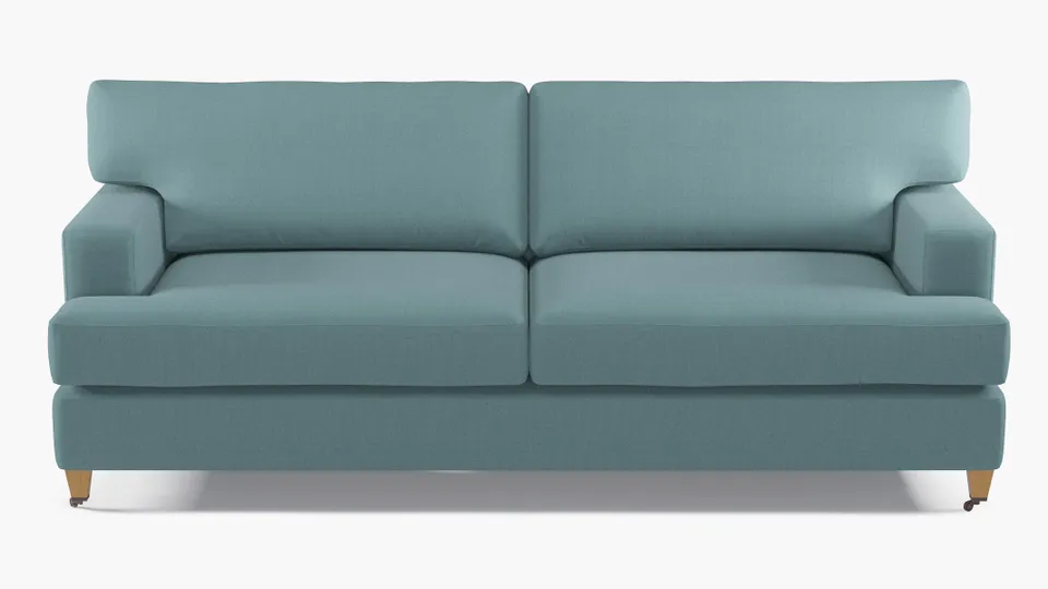 Classic Sofa, Seaglass Everyday Linen, Natural with Antique Brass Caster
