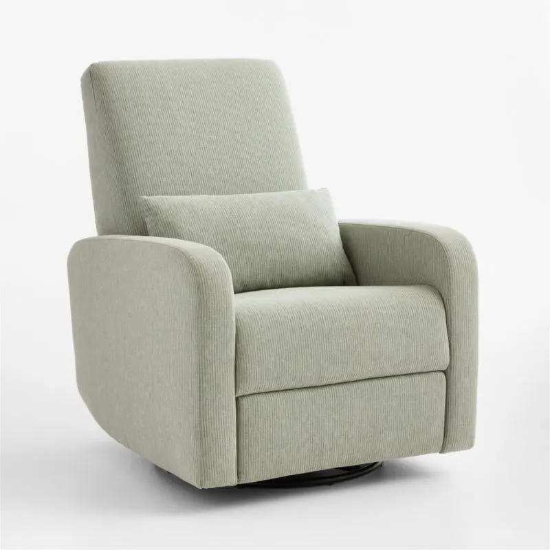 Kinney Field Green Stripe Swivel Glider Power Recliner Nursery Chair