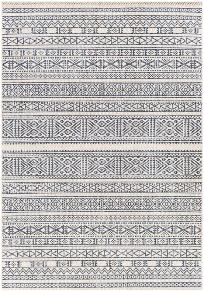 Eagean Blue Outdoor 8'10" x 12' Machine Woven Rug