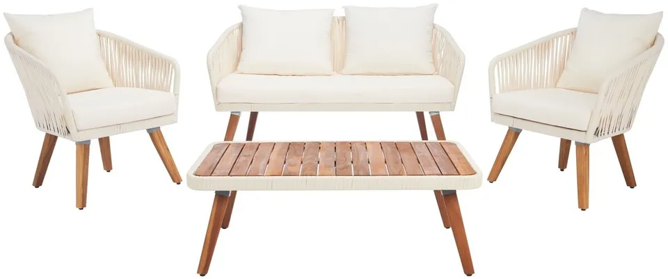 Ransin 4 Piece Living Set - Beige/Beige