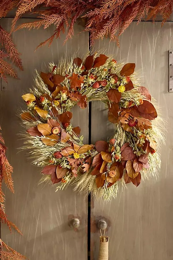Harvest Grasses Dried Wreath