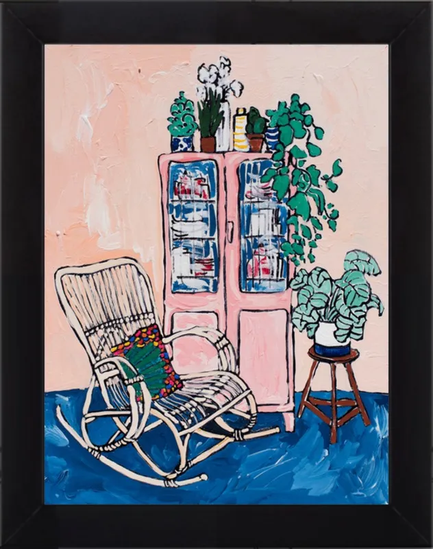 Rocking Chair In Pink Interior by Lara Lee Meintjes for Artfully Walls