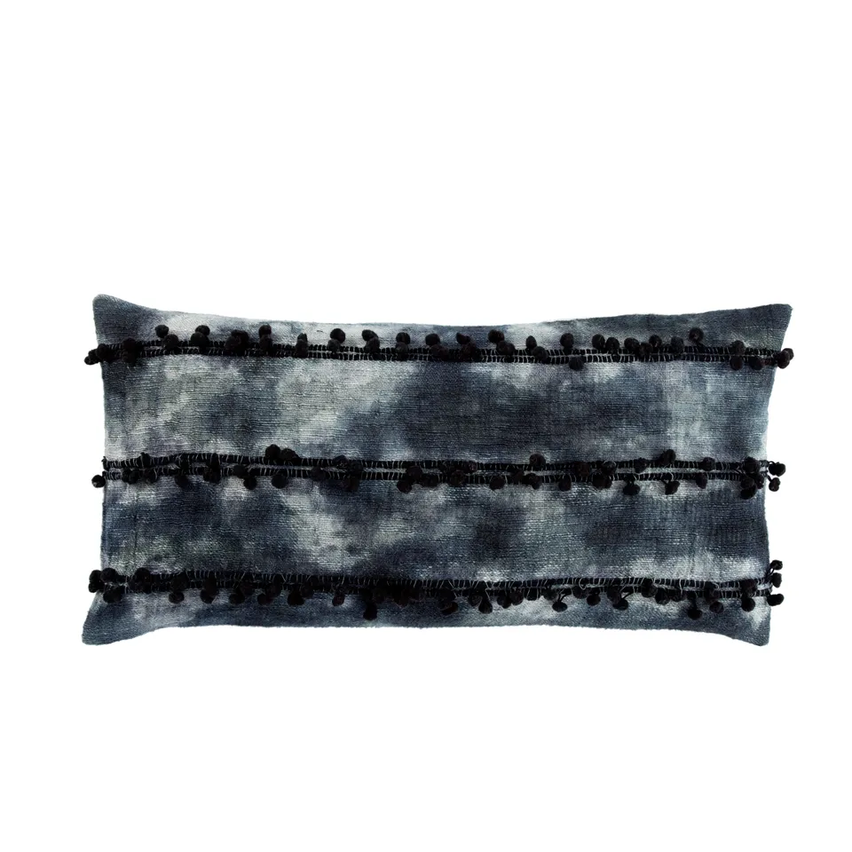 Fera Ombre Indigo/ White Pillow Cover (14"X40" Lumbar)