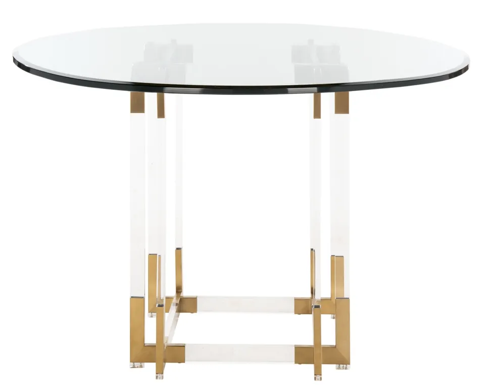 Reiner Round Acrylic Dining Table - Gold / Clear