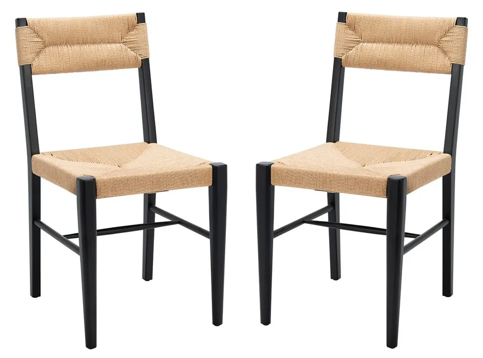 Cody Rattan Dining Chair - Black/Natural