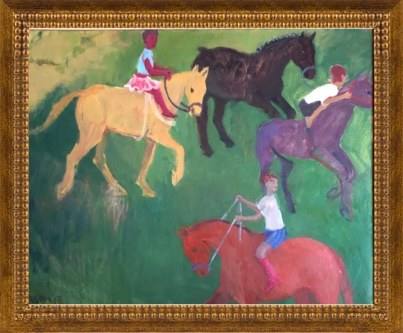Four Horses, Three Riders by Megan Williamson for Artfully Walls