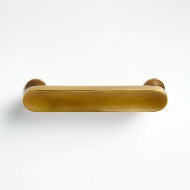 Oval 4" Antique Brass Bar Pull
