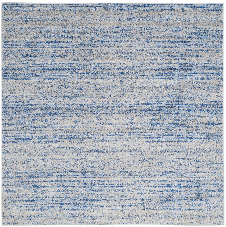 Arlo Home Woven Area Rug, ADR117D, Blue/Silver,  4' X 4' Square