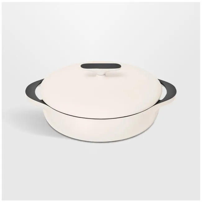 Caraway ® Cream 3.5-Qt. Enameled Cast Iron Braiser with Domed Lid