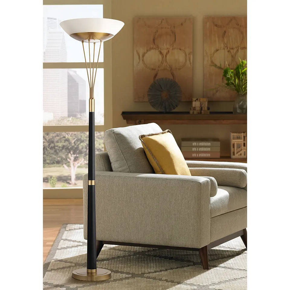 Possini Euro Ventura 75" Brass Light Blaster Torchiere Floor Lamp