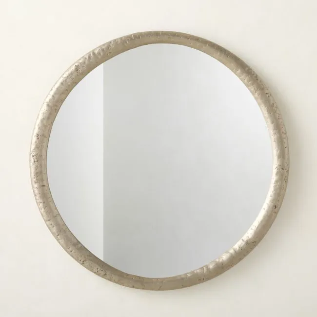 Bronx Nickel Cast Aluminum Round Wall Mirror 36"