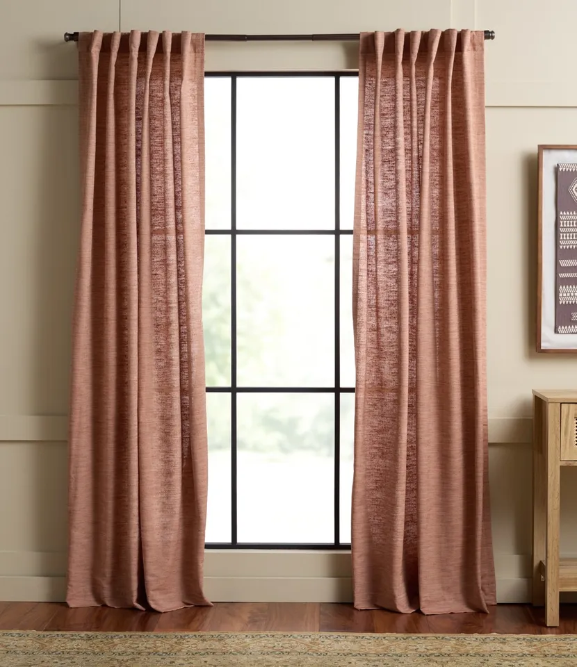 Capri Window Panels 52x96", Set of 2 - Cayenne Red