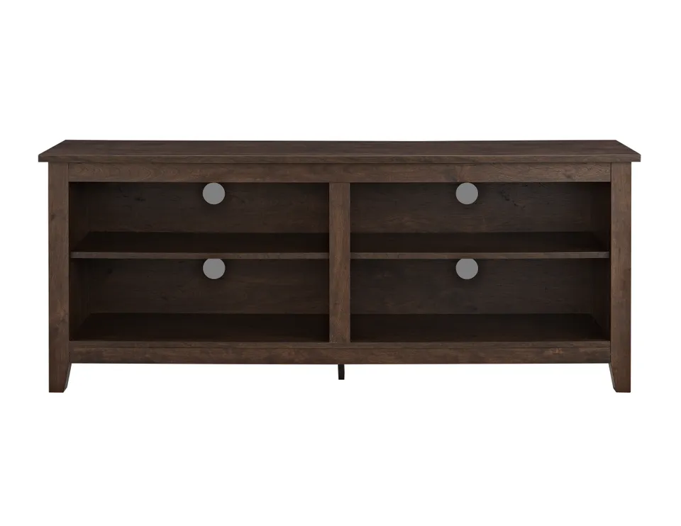 58" Simple Wood TV Stand - Traditional Brown