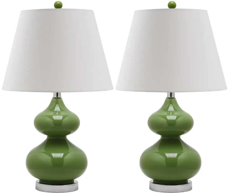 Eva Double Gourd 24" Table Lamp, Set Of 2 - Green
