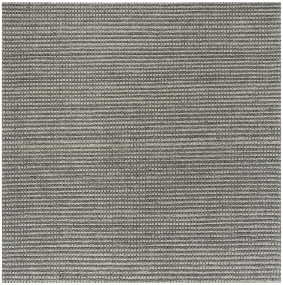 Arlo Home Hand Woven Area Rug, NAT801H, Silver/Ivory,  6' X 6' Square