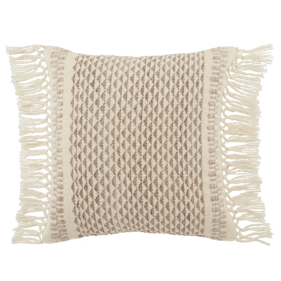 Design (US) Taupe Ivory 18"X18" Pillow