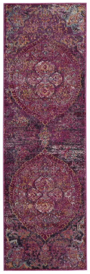 Arlo Home Woven Area Rug, CRS512S, Fuchsia/Purple,  2' 2" X 11'