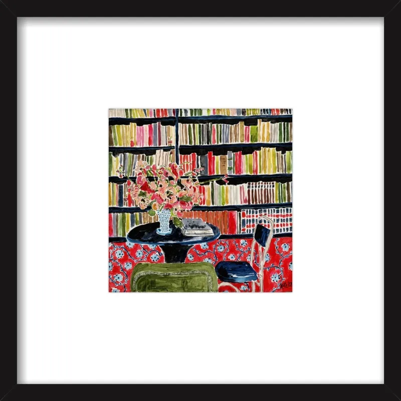 Books with Flowers by Kate Lewis for Artfully Walls