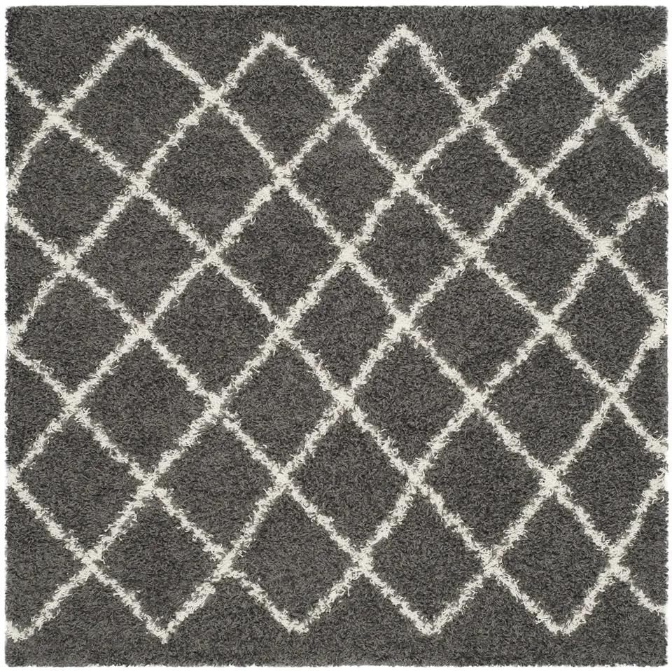 Arlo Home Woven Area Rug, SGD258A, Dark Grey/Ivory,  6' X 6' Square