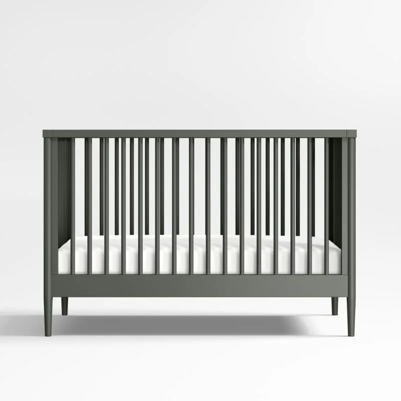Hampshire Olive Green Wood Convertible Crib