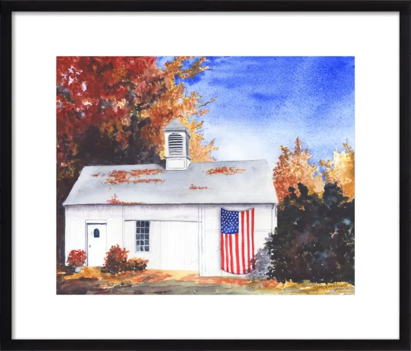 The Ross Barn in Fall by Lydia Marie Elizabeth for Artfully Walls