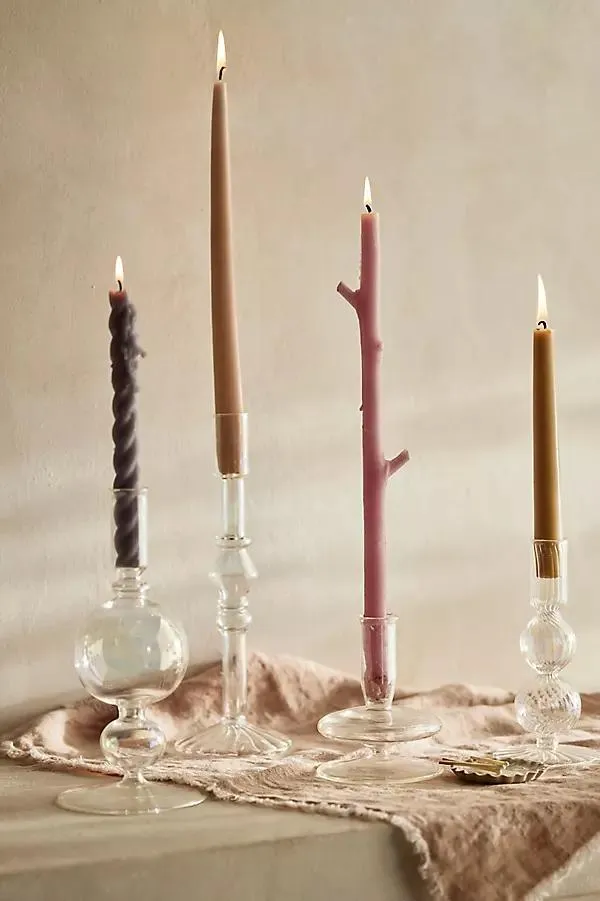 Iridescent Geo Glass Candlestick