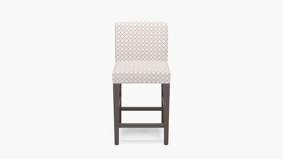 Signature Dining Counter Stool, Rosewood Petite Lattice, Espresso Square Tapered Leg