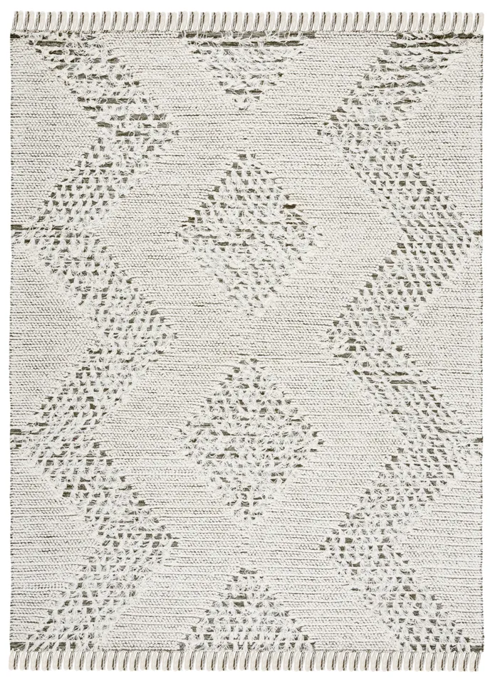 Safavieh Couture Vermont Collection Flat Weave Area Rug, Ivory / Green, 8' x 10'