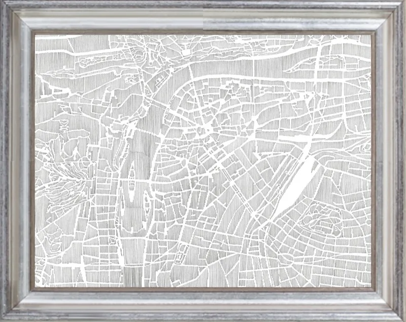 Prague Ink Map by Karen O'Leary for Artfully Walls
