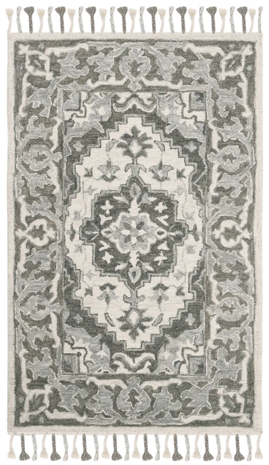 Arlo Home Hand Tufted Area Rug, APN122A, Grey/Light Grey,  4' X 6'