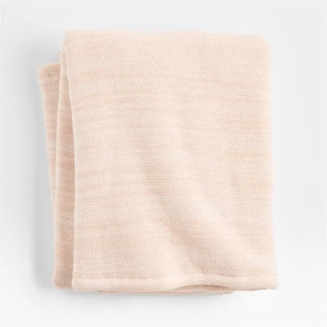Heathered Lilac Rose Striped Sherpa Baby Stroller Blanket
