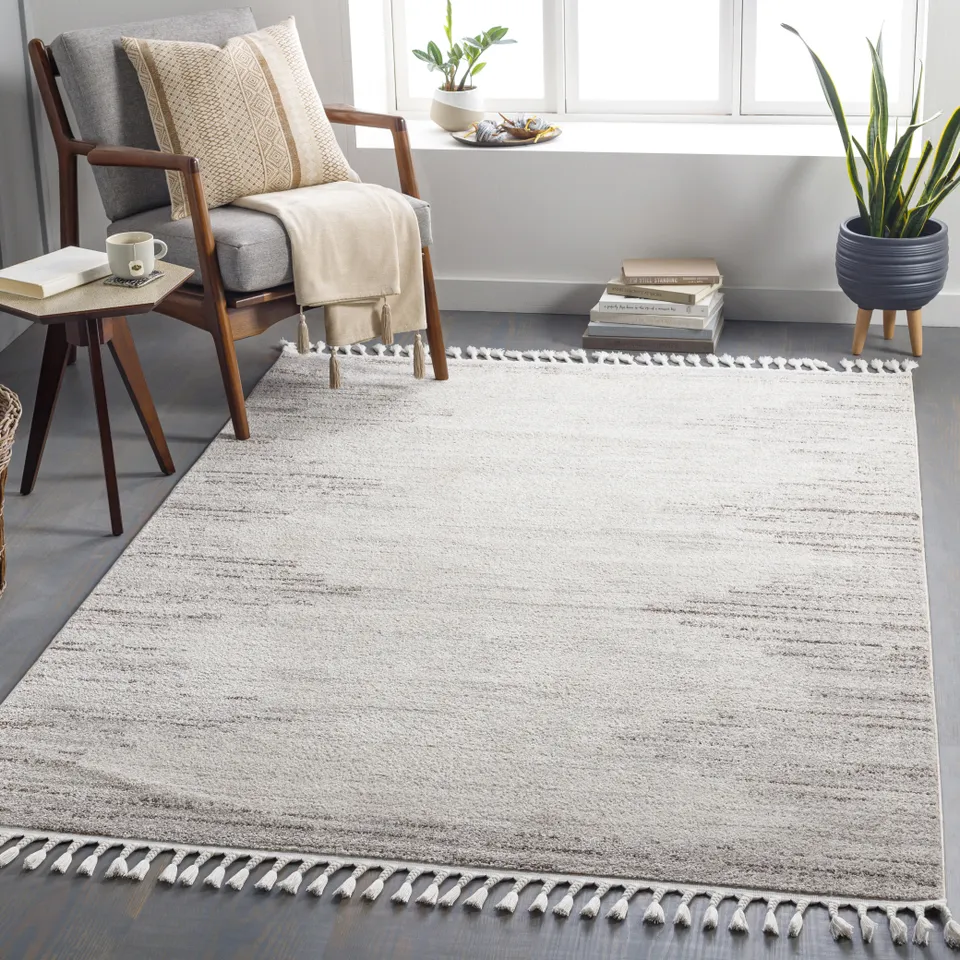 Blackburn Beige Indoor 6'7" x 9' Machine Woven Rug