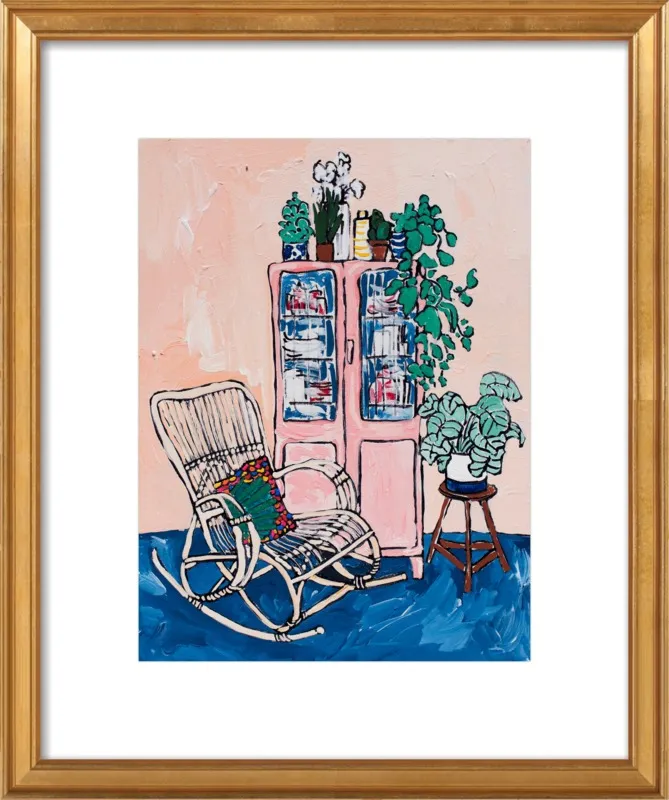 Rocking Chair In Pink Interior by Lara Lee Meintjes for Artfully Walls