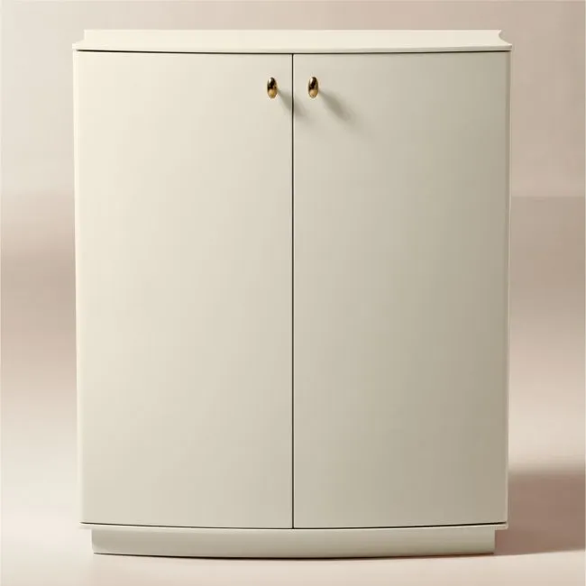 Isobel 32" Warm White Lacquered Entryway Cabinet