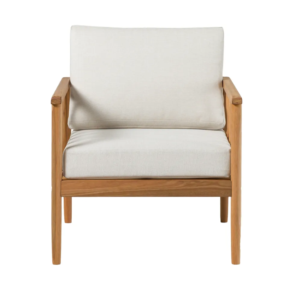 Modern Outdoor Spindle Style Single Lounge Chair - Natural