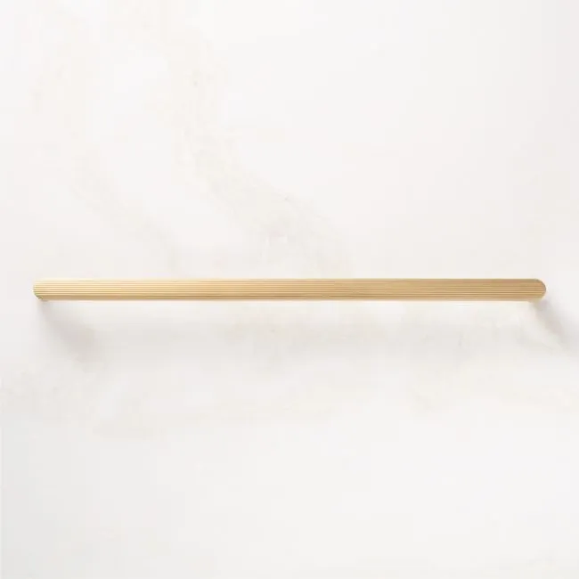 Curveaux Scored Brushed Brass Cabinet Handle 12''