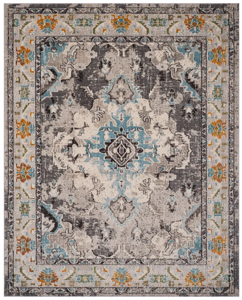 Arlo Home Woven Area Rug, MNC243G, Grey/Light Blue,  8' X 10'