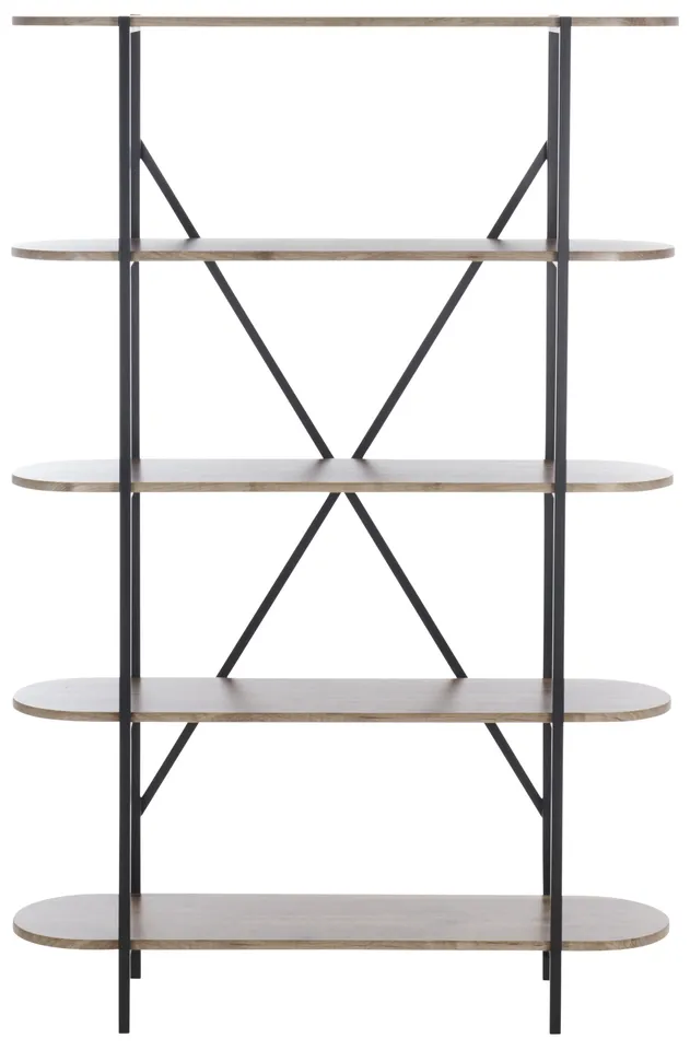 Figaro 4 Tier Bookcase - Brown / Black