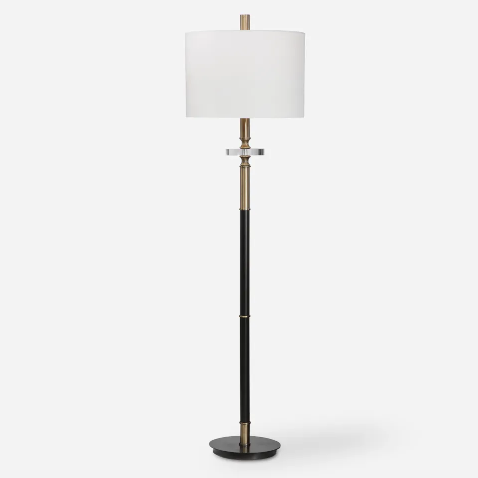 Maud Aged Black Floor Lamp