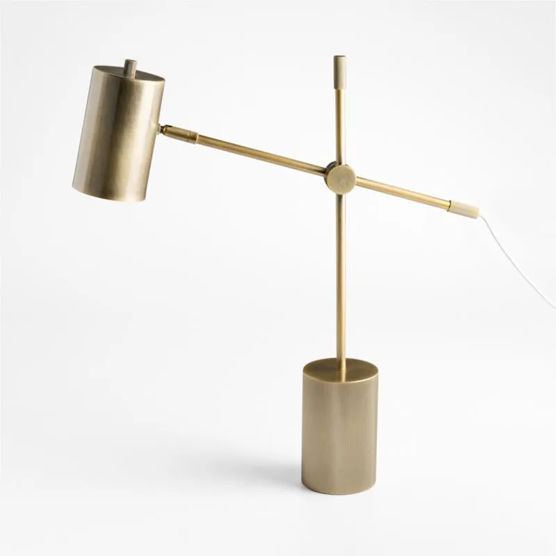 Lemaire Adjustable Brass Metal Task Lamp 21.75"
