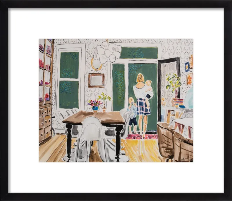 Dining Room with Wallpaper by Kate Lewis for Artfully Walls